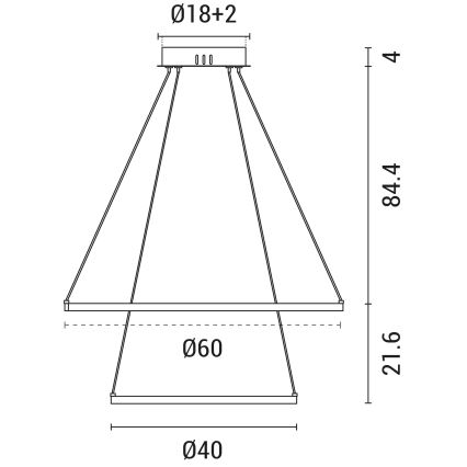 LED Chandelier on a string LED/37W/230V 3000K white