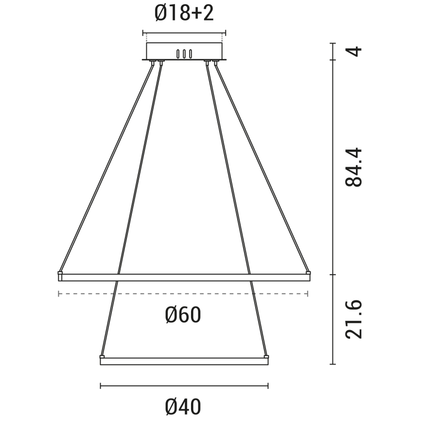 LED Chandelier on a string LED/37W/230V 3000K white