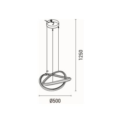 LED Chandelier on a string LED/38W/230V 3000K 50x120 cm