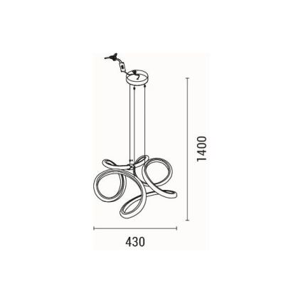 LED Chandelier on a string LED/38W/230V 3000K
