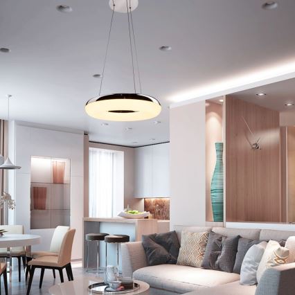 LED Chandelier on a string LED/40W/230V 3000K d. 40 cm shiny chrome