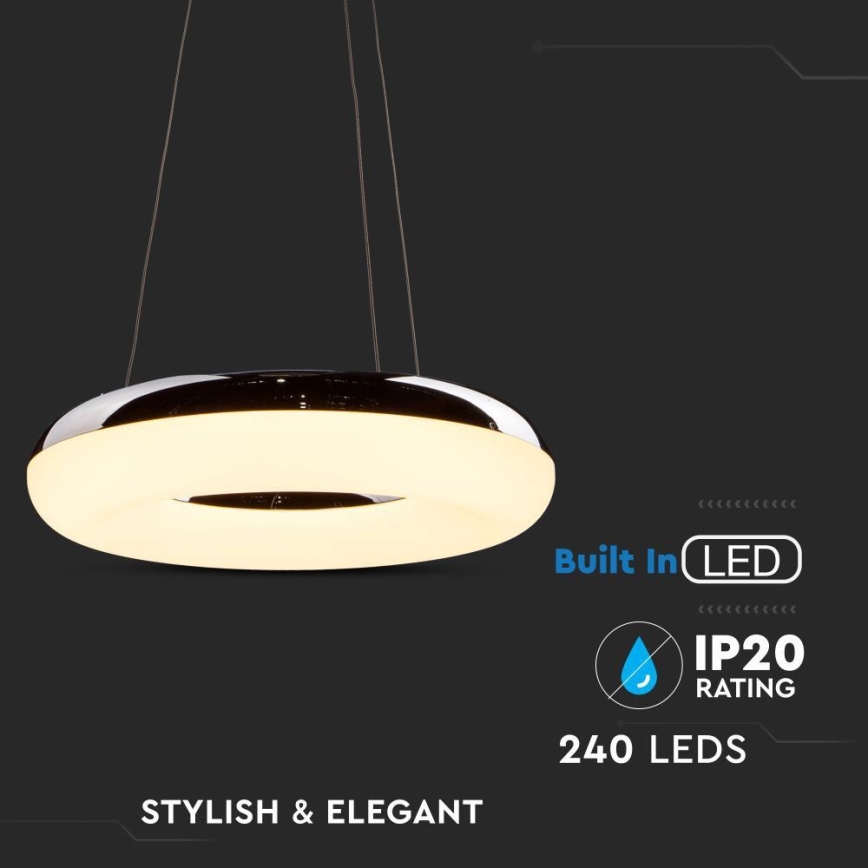LED Chandelier on a string LED/40W/230V 3000K d. 40 cm shiny chrome