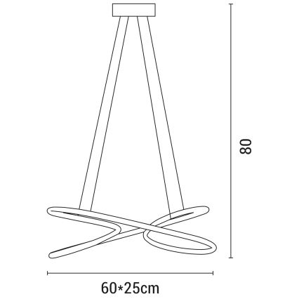 LED Chandelier on a string LED/40W/230V 4000K black