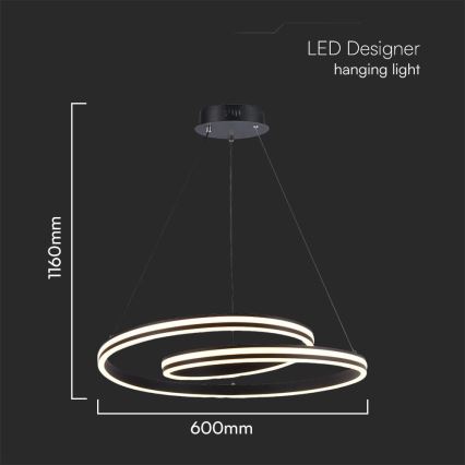 LED Chandelier on a string LED/40W/230V 3000/4000/6400K