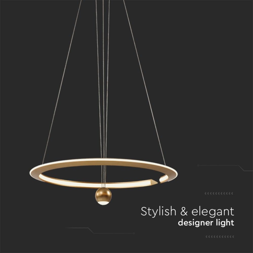 LED Chandelier on a string LED/45W/230V 3000K d. 62 cm gold