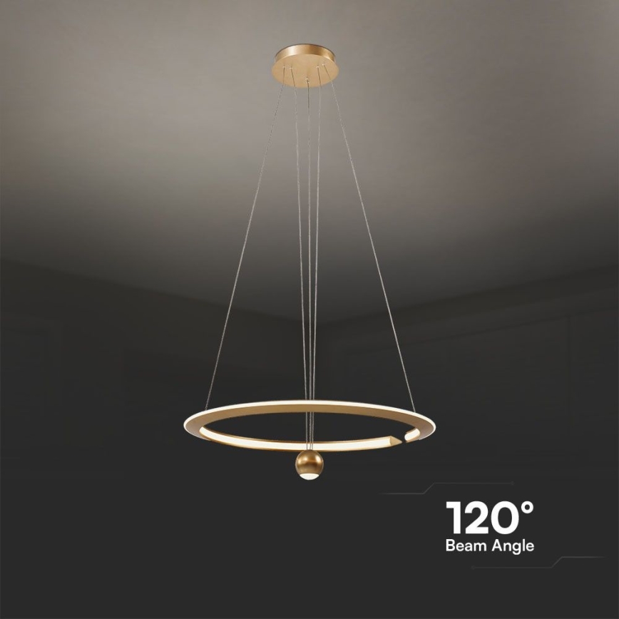 LED Chandelier on a string LED/45W/230V 3000K d. 62 cm gold