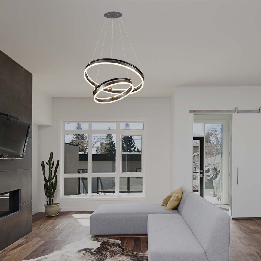 LED Chandelier on a string LED/50W/230V 3000K d. 62 cm brown