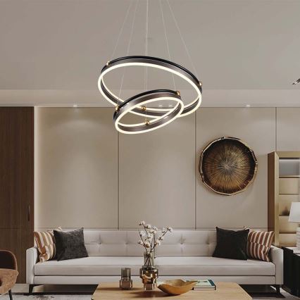 LED Chandelier on a string LED/50W/230V 3000K d. 62 cm brown