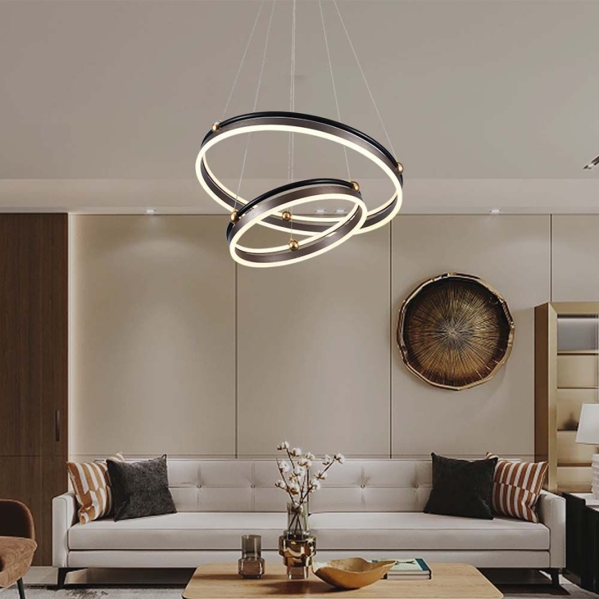 LED Chandelier on a string LED/50W/230V 3000K d. 62 cm brown