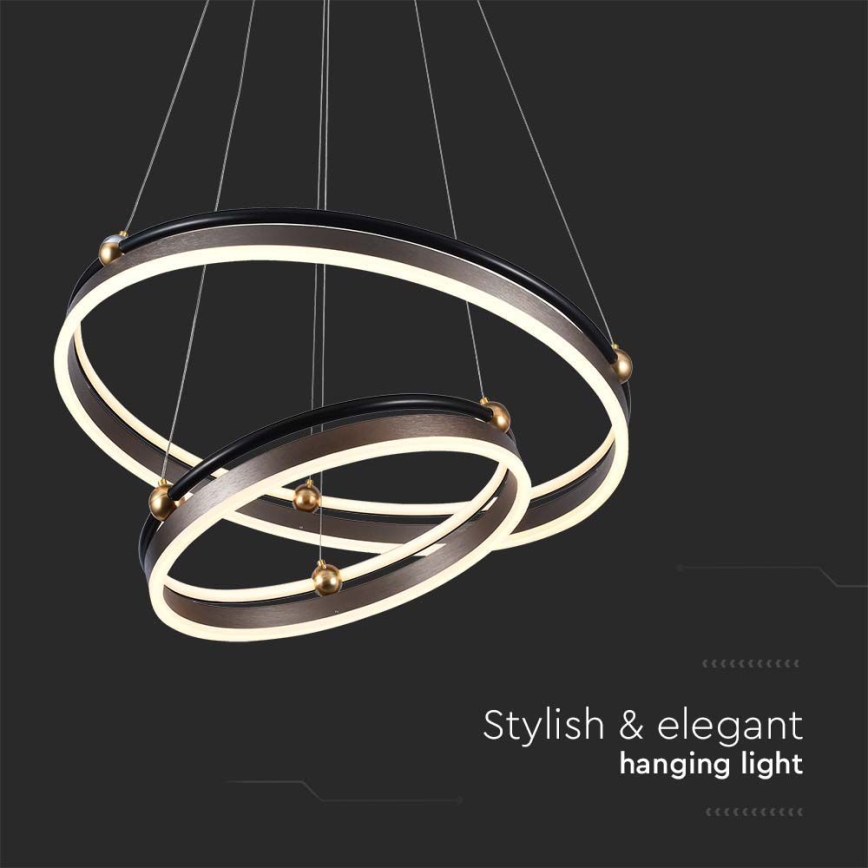 LED Chandelier on a string LED/50W/230V 3000K d. 62 cm brown