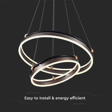 LED Chandelier on a string LED/50W/230V 3000K d. 62 cm brown