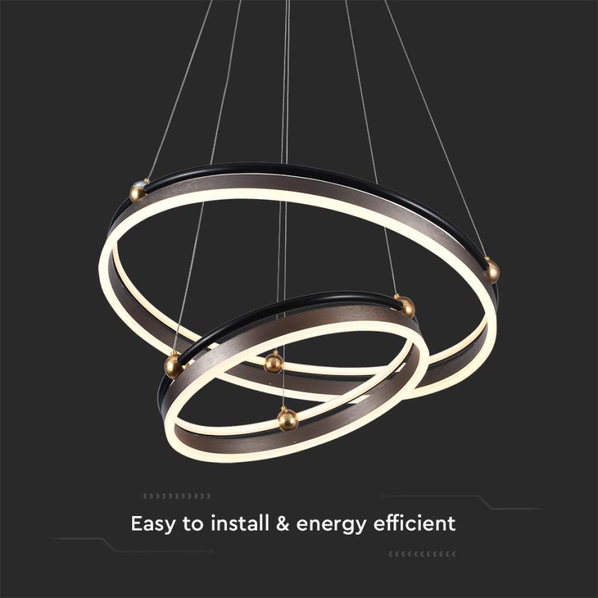 LED Chandelier on a string LED/50W/230V 3000K d. 62 cm brown