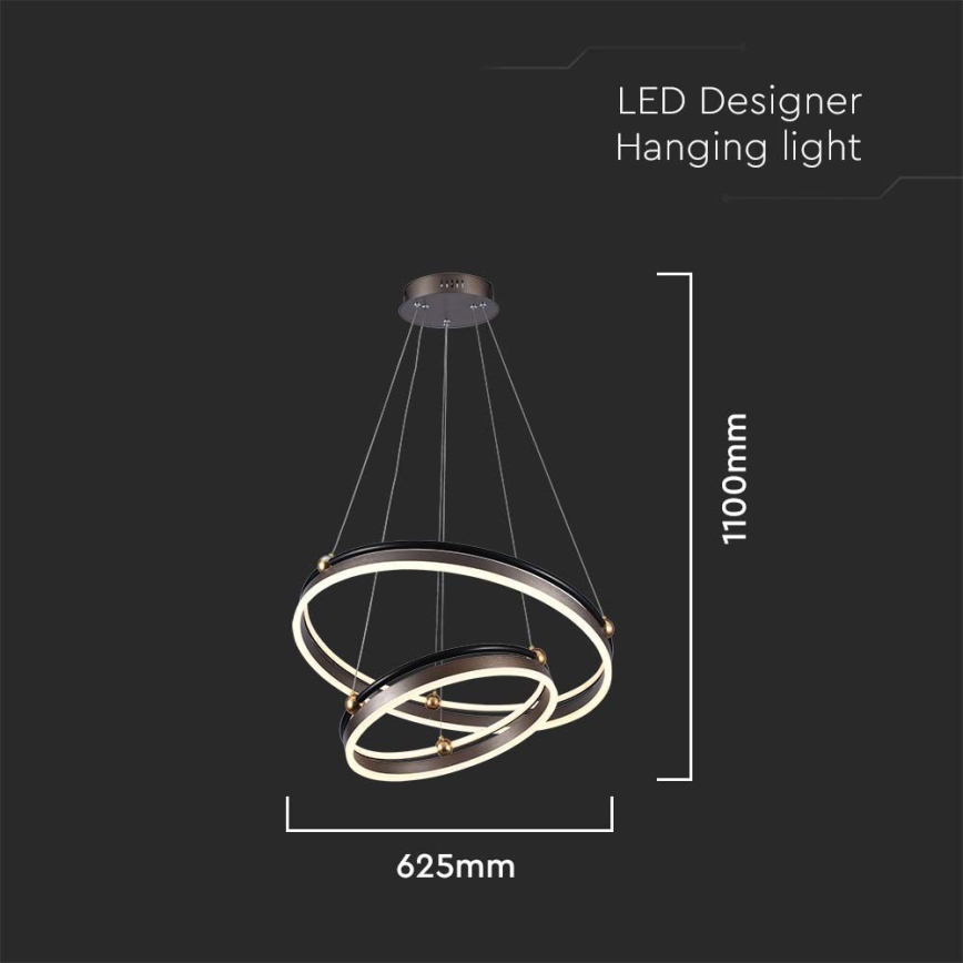 LED Chandelier on a string LED/50W/230V 3000K d. 62 cm brown