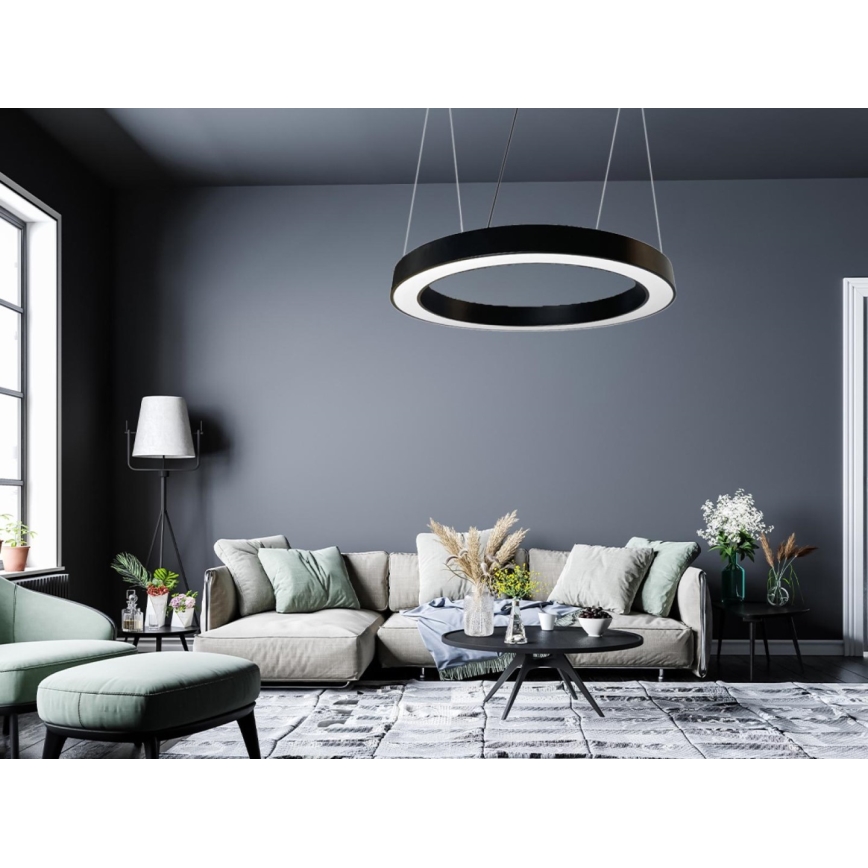 LED Chandelier on a string LED/50W/230V 4000K d. 100 cm black