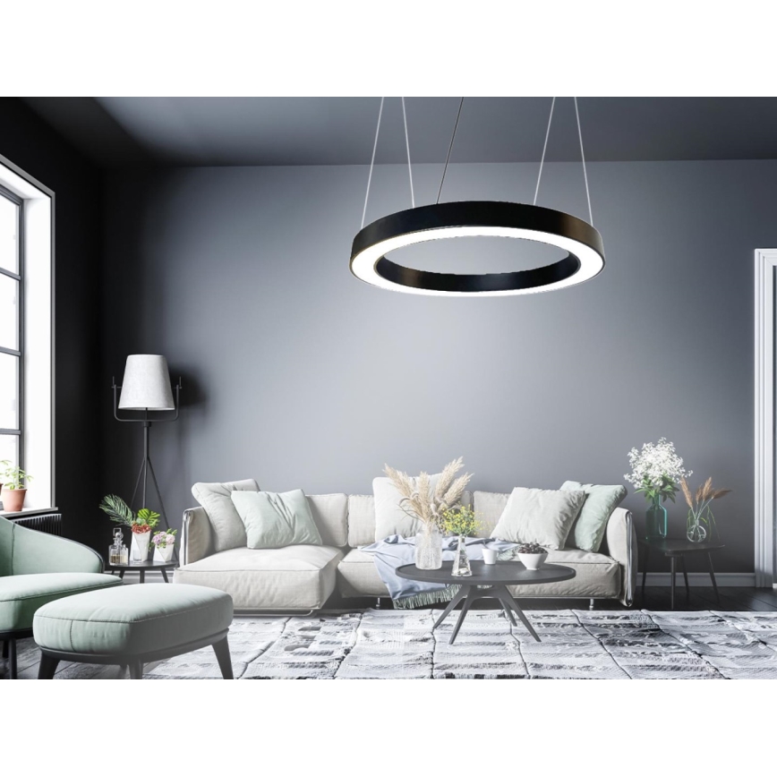 LED Chandelier on a string LED/50W/230V 4000K d. 100 cm black