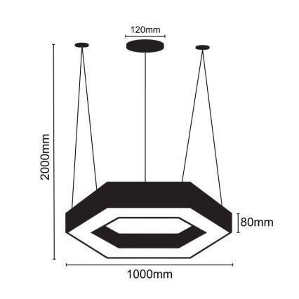LED Chandelier on a string LED/50W/230V 4000K d. 100 cm