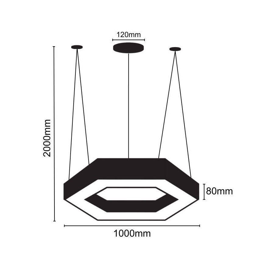 LED Chandelier on a string LED/50W/230V 4000K d. 100 cm