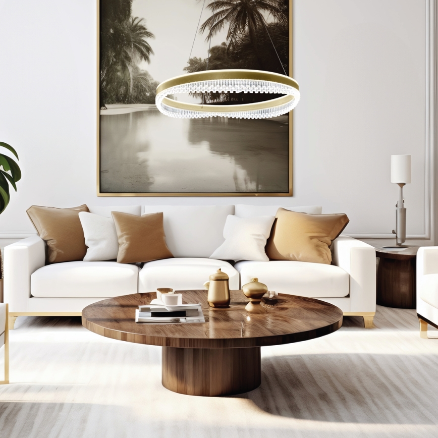 LED Chandelier on a string LED/52W/230V d. 60 cm gold