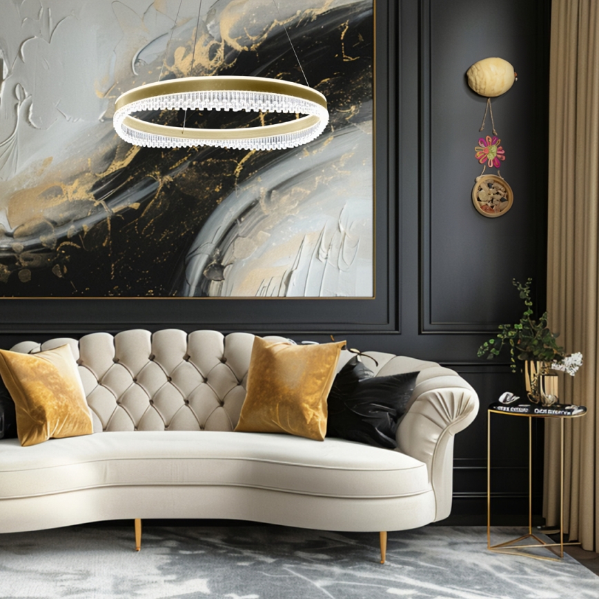LED Chandelier on a string LED/52W/230V d. 60 cm gold