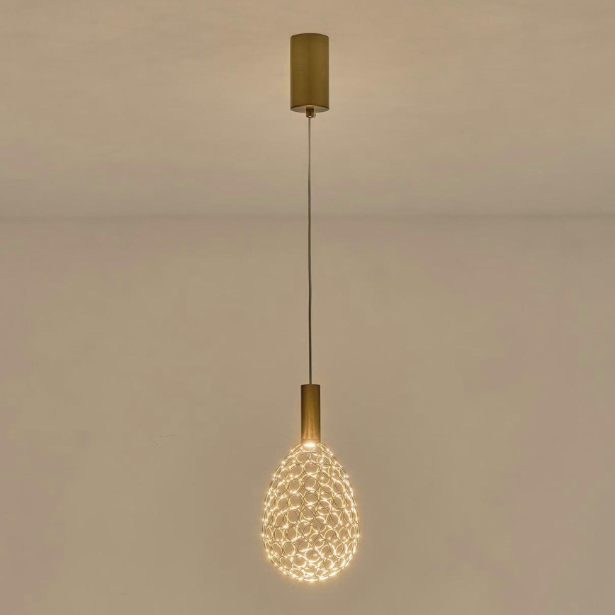 LED Chandelier on a string LED/6,3W/230V 3000K gold d. 14 cm