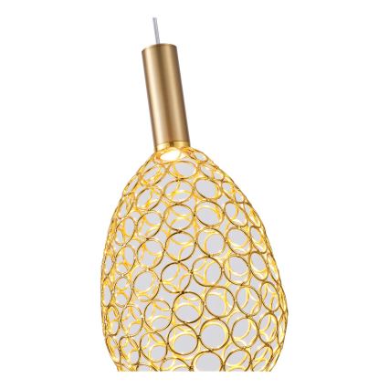 LED Chandelier on a string LED/6,3W/230V 3000K gold d. 14 cm