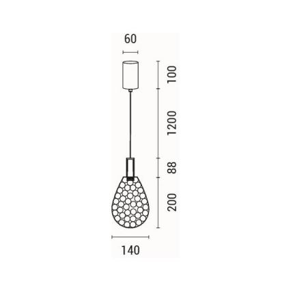 LED Chandelier on a string LED/6,3W/230V 3000K gold d. 14 cm