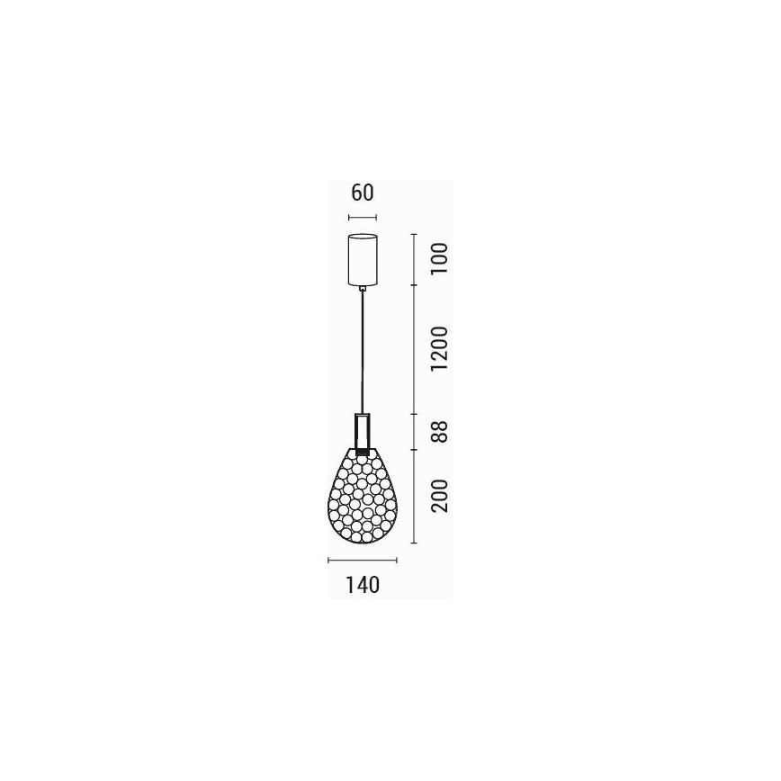 LED Chandelier on a string LED/6,3W/230V 3000K gold d. 14 cm