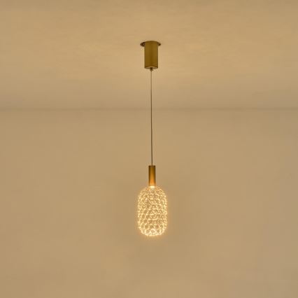 LED Chandelier on a string LED/6,3W/230V 3000K gold d. 20 cm