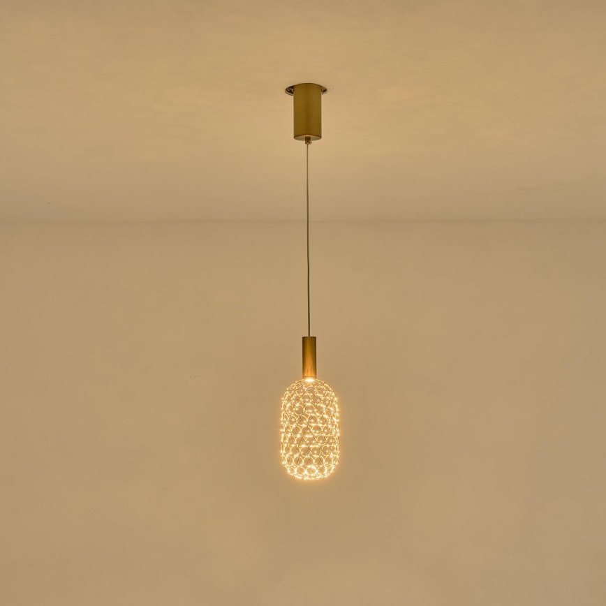 LED Chandelier on a string LED/6,3W/230V 3000K gold d. 20 cm