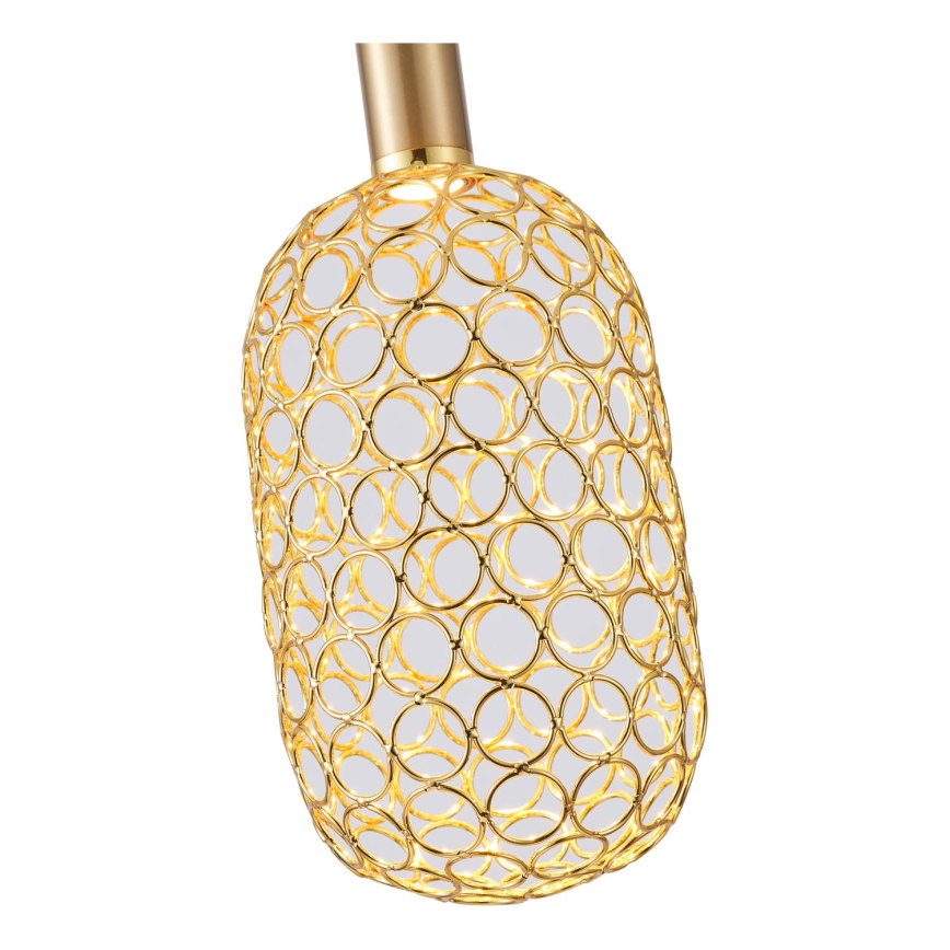 LED Chandelier on a string LED/6,3W/230V 3000K gold d. 20 cm