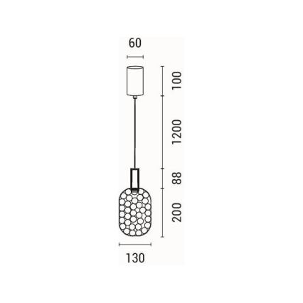 LED Chandelier on a string LED/6,3W/230V 3000K gold d. 20 cm