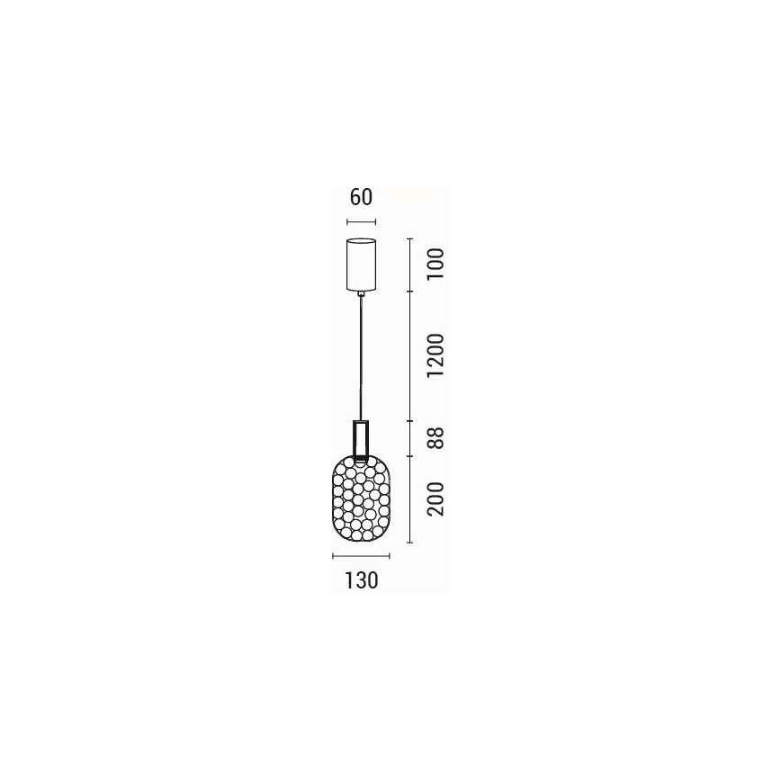 LED Chandelier on a string LED/6,3W/230V 3000K gold d. 20 cm