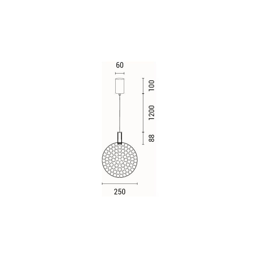 LED Chandelier on a string LED/6,3W/230V 3000K gold d. 25 cm