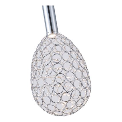 LED Chandelier on a string LED/6,3W/230V 3000K shiny chrome d. 14 cm