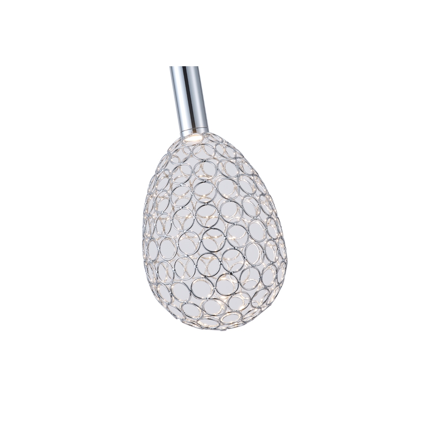 LED Chandelier on a string LED/6,3W/230V 3000K shiny chrome d. 14 cm