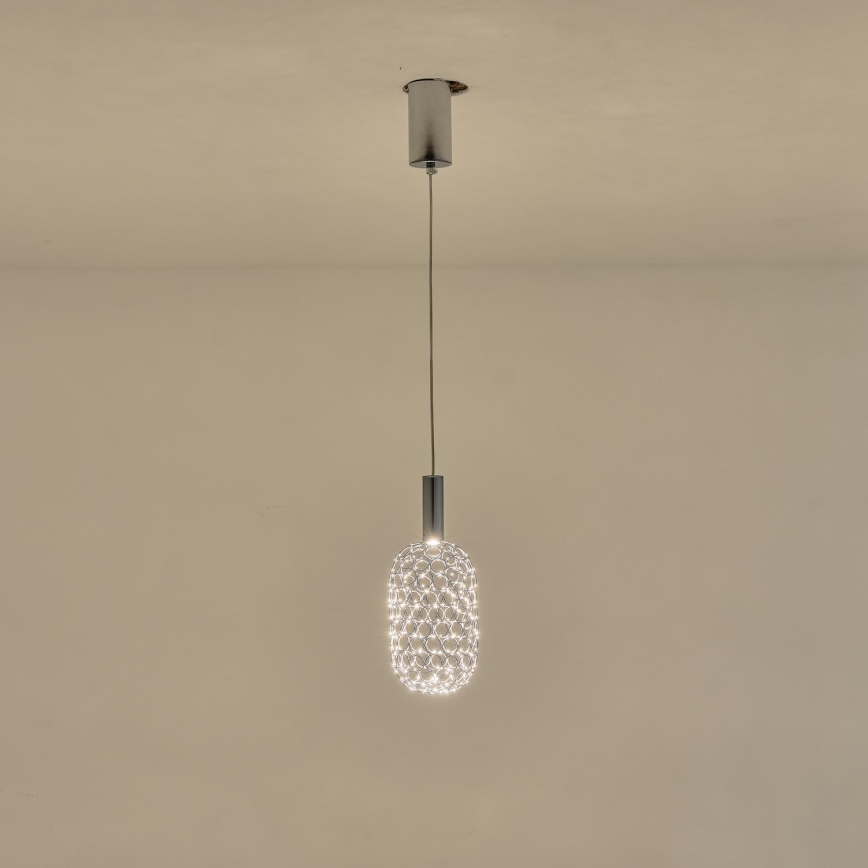 LED Chandelier on a string LED/6,3W/230V 3000K shiny chrome d. 20 cm