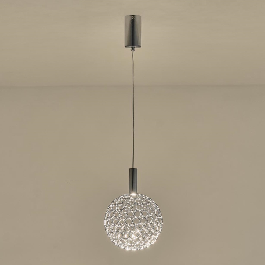 LED Chandelier on a string LED/6,3W/230V 3000K shiny chrome d. 25 cm