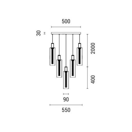 LED Chandelier on a string LED/60W/230V 3000K