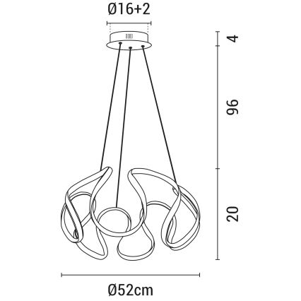 LED Chandelier on a string LED/60W/230V 3000K white