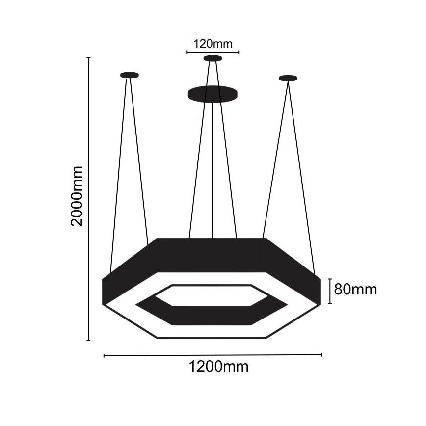 LED Chandelier on a string LED/60W/230V 4000K d. 120 cm