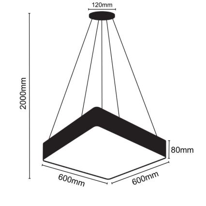 LED Chandelier on a string LED/65W/230V 4000K 60x60 cm