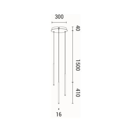 LED Chandelier on a string LED/6W/230V 3000K d. 30 cm