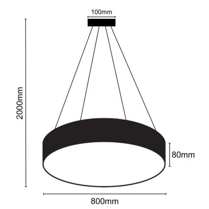 LED Chandelier on a string LED/70W/230V 4000K d. 80 cm