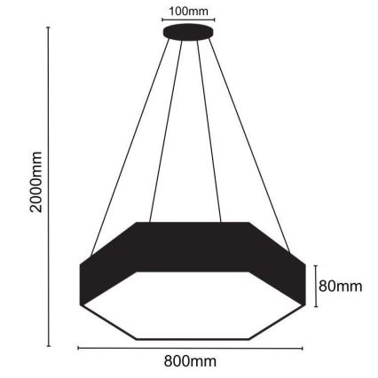 LED Chandelier on a string LED/70W/230V 4000K d. 80 cm