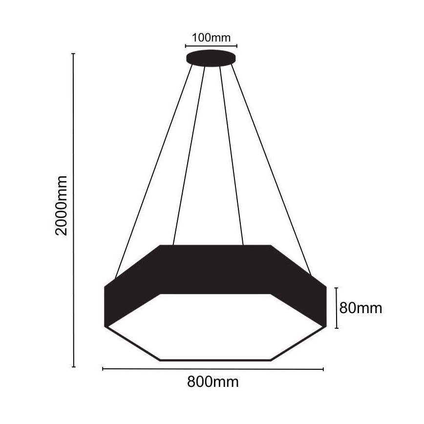 LED Chandelier on a string LED/70W/230V 4000K d. 80 cm