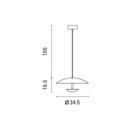 LED Chandelier on a string LED/7W/230V 3000K d. 34,5 cm