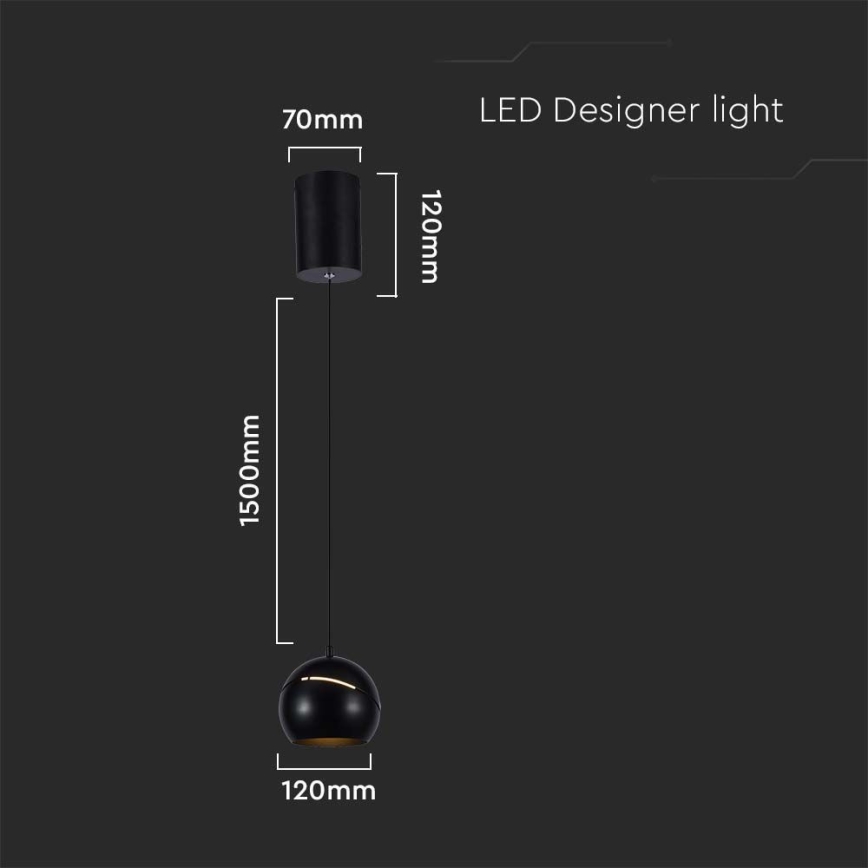 LED Chandelier on a string LED/8,5W/230V 3000K black