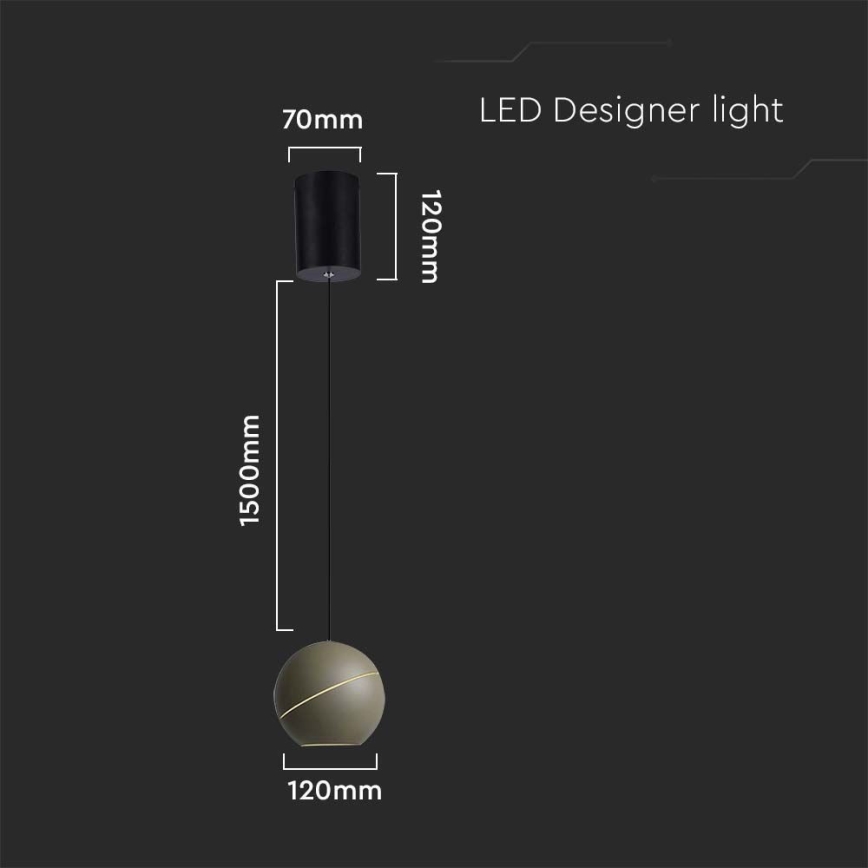 LED Chandelier on a string LED/8,5W/230V 3000K grey