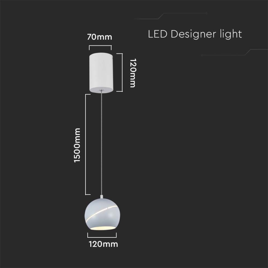 LED Chandelier on a string LED/8,5W/230V 3000K white