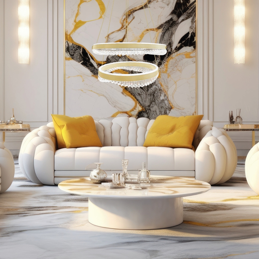 LED Chandelier on a string LED/85W/230V d. 60 cm gold
